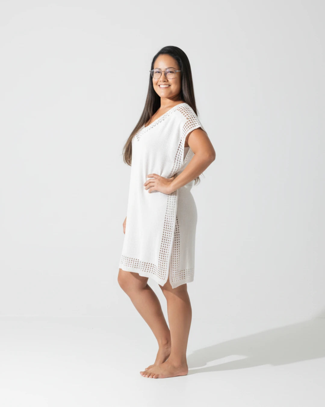 Saida de Praia Camiseta Longa Tricot Harmonia